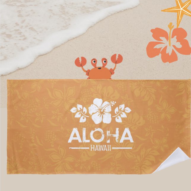 Toalha De Praia Retro Hawaii Aloha Beach Towel (Criador carregado)