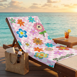Toalha de Praia Retro Personalizada | Presente com
