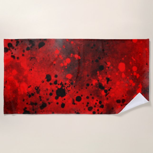 Toalha De Praia Retro Red Paint Splatter Beach Towel (Frente)