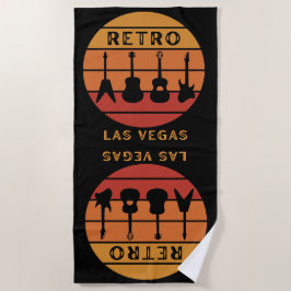 Toalha De Praia Retro Rock Las Vegas Beach Towel