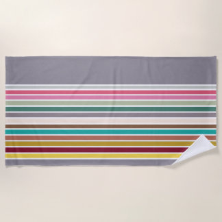 Toalha De Praia Retro Stripe Pattern Beach Towel