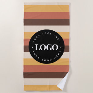 Toalha De Praia Retro Stripes Logotipo da empresa Boas-vindas 60s