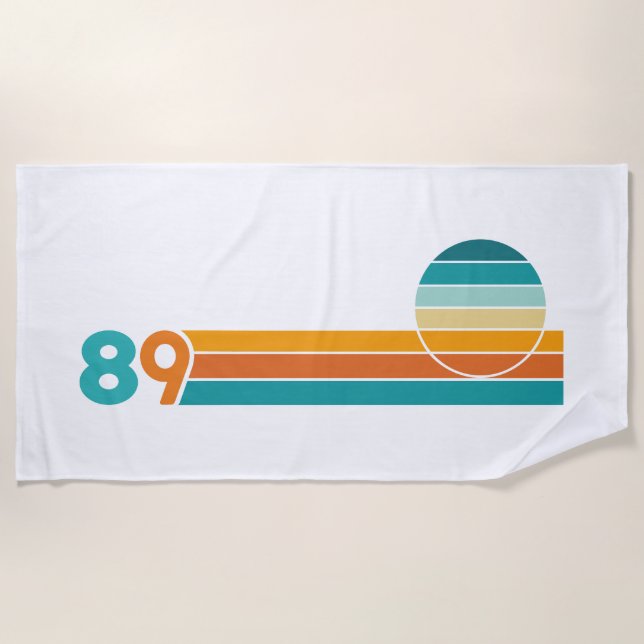 Toalha De Praia Retro Sunset 89 Beach Towel (Frente)