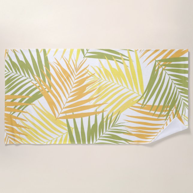 Toalha De Praia Retro Tropical nº 2 #palms #decor #art (Frente)