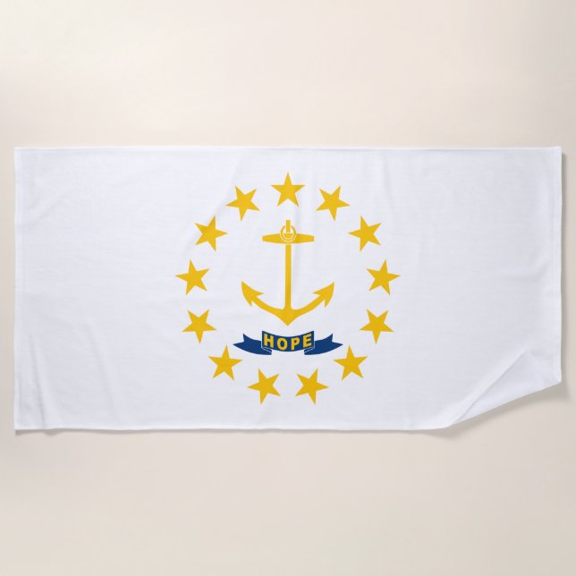 Toalha De Praia Rhode Island State Flag (Frente)