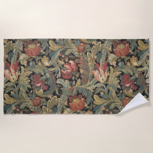 Toalha De Praia Rich Floral Tapeçaria Brocade Antique Clássica