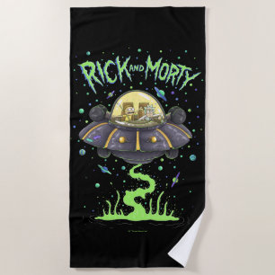 Toalha De Praia RICK E MORTY™   Gráfico de Voo Espacial Ilustrado