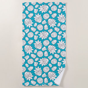 Toalha De Praia RICK E MORTY™ Padrão da cabeça da família Smith