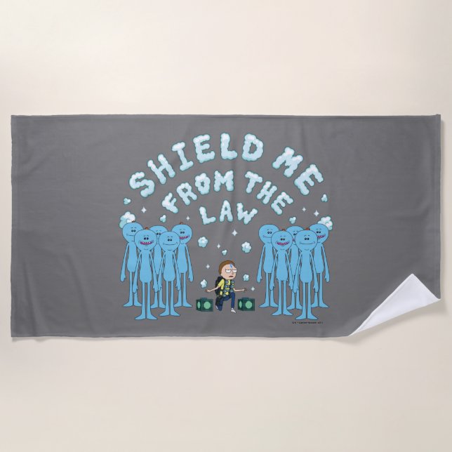 Toalha De Praia RICK E MORTY™ | Proteja-Me Da Lei (Frente)