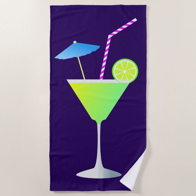 Toalha De Praia Rico Margarita Cocktail Night Life Beach Towel (Frente)