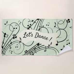 Toalha De Praia Rico Notes Green Music Design