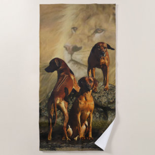 Toalha De Praia Ridgeback da Rodésia com Leão