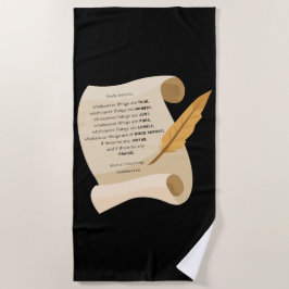 Toalha De Praia Rolagem de Bíblia Philippians 4:8 KJV