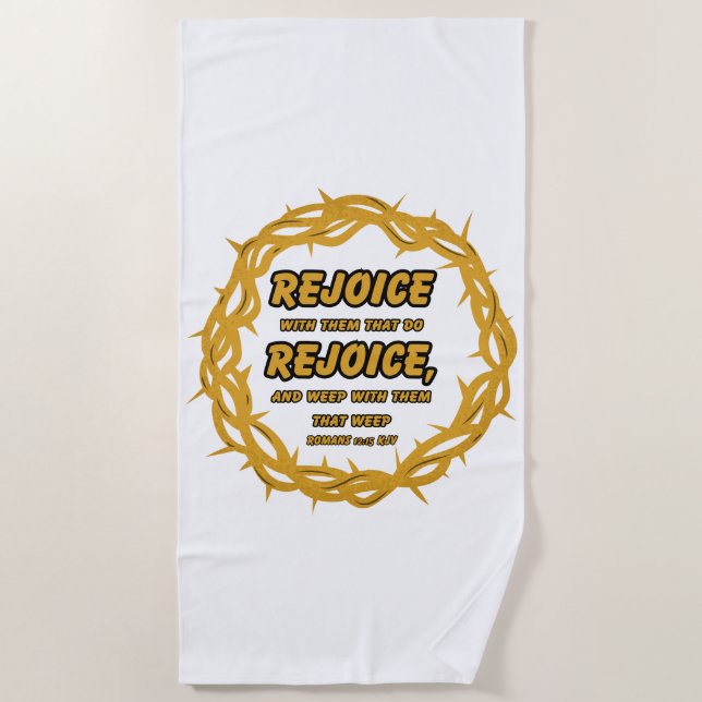 Toalha De Praia Romanos 12:15 KJV - Escritura de Bíblia Verse Beac (Frente)