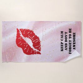 Toalha De Praia Romantic chic luxe red lips
