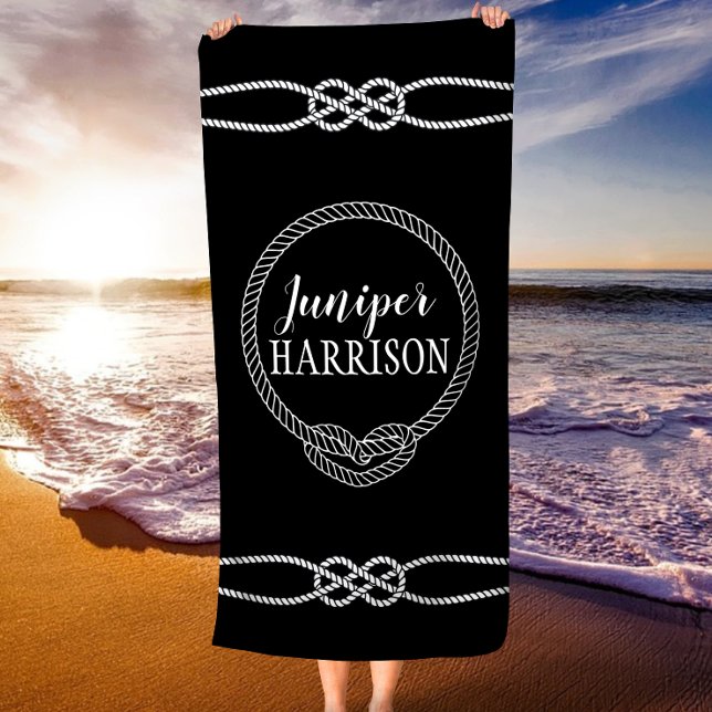 Toalha De Praia Rope Knot e Heart Personalised Beach Towel (Rope Knot & Heart Personalized Beach Towel)