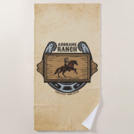 Toalha De Praia Roping Cowboy ADD NAME Western Family Horse Rankin