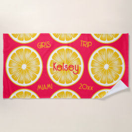 Toalha de Praia Rosa Amarela Fatia de Limão da Noi