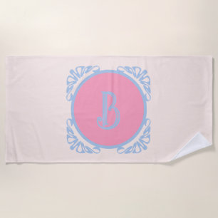 Toalha De Praia Rosa e azul personalizados