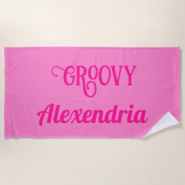 Toalha De Praia Rosa quente personalizado