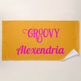 Toalha De Praia Rosa quente personalizado e laranja