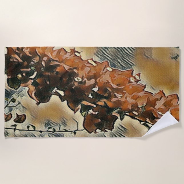 Toalha De Praia Rosa Tree Art (Frente)