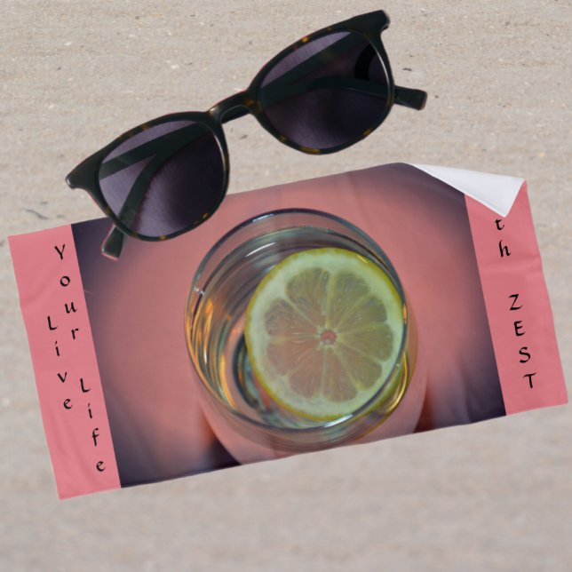 Toalha De Praia Rosa viva sua vida com o Zest (Criador carregado)