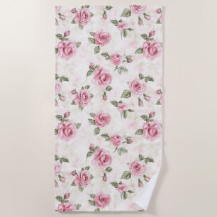 Toalha De Praia Rosas bonito Rosa Floral