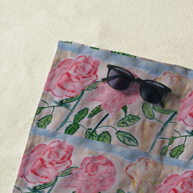 Toalha De Praia Rosas de Verão abstrato (In Situ)