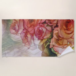 Toalha De Praia Rosas vermelhas À Luz Solar Vidraça