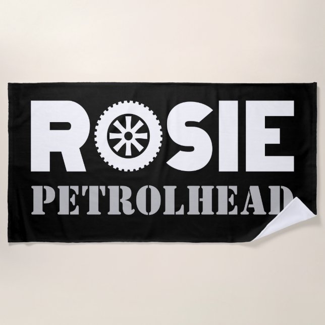 Toalha De Praia Rosie Petrol Head (Frente)