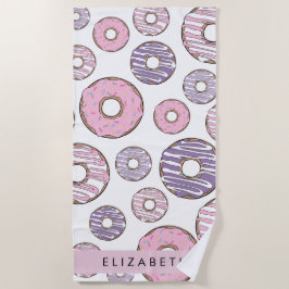 Toalha De Praia Rosquinhas rosa, Rosquinhas roxas, borrachas, seu