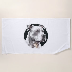 Toalha De Praia Rosto de cão Pitbull