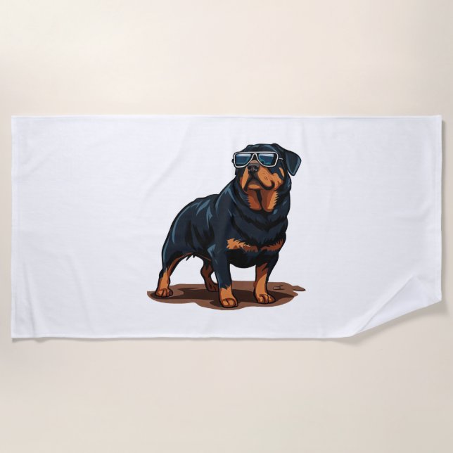 Toalha De Praia Rottweiler The Gent (Frente)