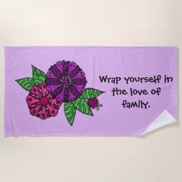 Toalha de praia roxa da flor