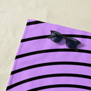 Toalha de Praia Roxa Preta com Stripe