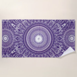 Toalha De Praia Roxo Mandala Impressão Beach Towel