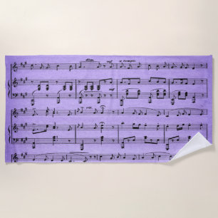 Toalha De Praia Roxo Sheet Music Beach Towel