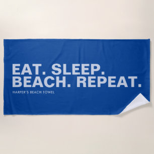 Toalha De Praia Royal Blue Personalised Slogan Beach Towel