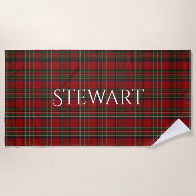 Toalha De Praia Royal Stewart Tartan Xadrez Beach Towel (Frente)
