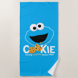 Toalha De Praia Rua Sésamo Cookie Monster Loving Cookies