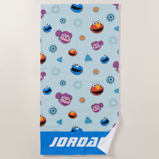 Toalha De Praia Rua Sésamo | Mecha Construtores Rostos | Adicionar