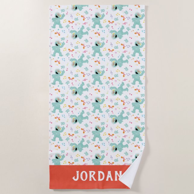 Toalha De Praia Rua Sésamo | Padrão de Escrivação de Música Rosita (Frente)