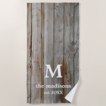 Rustic Driftwood Beach Towel