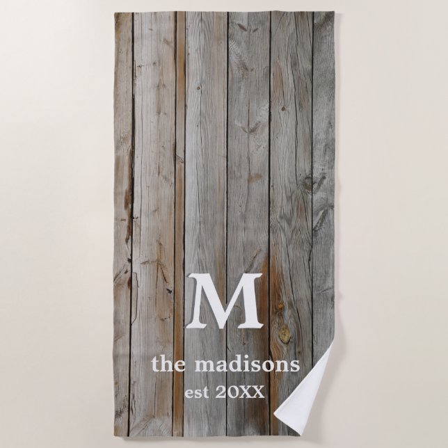 Toalha De Praia Rustic Driftwood Beach Towel (Frente)