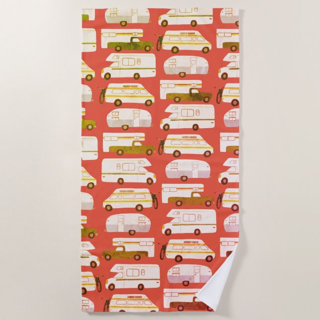 Toalha De Praia RV Campervan vanlife Motorhome Trailer PERSONALIZA (Frente)