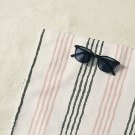 Toalha De Praia Sage de Pêssego Moderno Minimalista Listra Boho