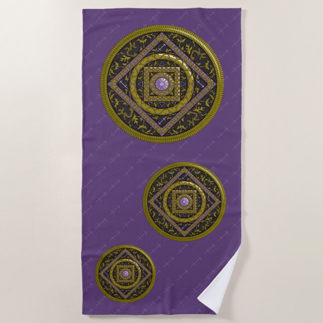 Toalha De Praia Sagittarius Mandala Beach Towel (Frente)