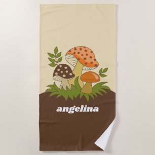 Toalha De Praia Sala de feliz com nome personalizado