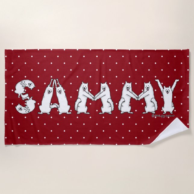 Toalha De Praia Sammy Ortografou em Samoyed Dog Letters (Frente)